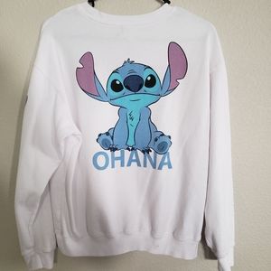 Disney Stitch Ohana White Sweatshirt
